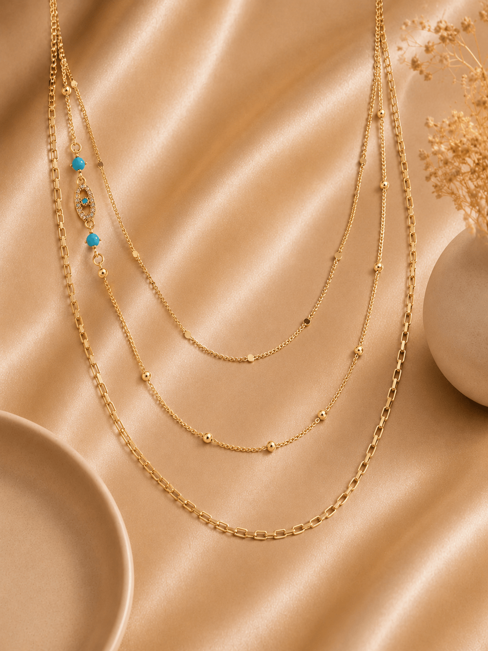 Aqua Layers Gold Kolye