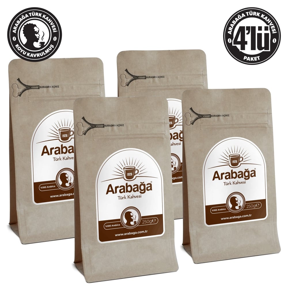 Arabağa Koyu Kavrulmuş Türk Kahvesi 250g Öğütülmüş 4'lü