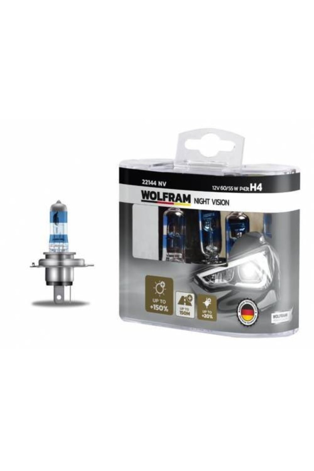 12V H4 60/55W P43t NIGHT VISION +150% FA