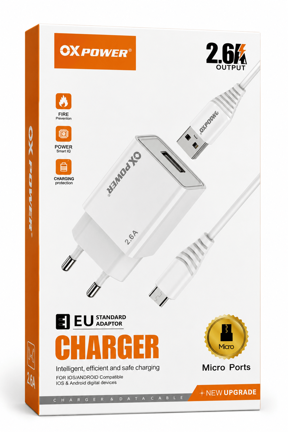 2.6A USB Sarj Adaptoru + Micro USB Sarj Kablosu (EU)