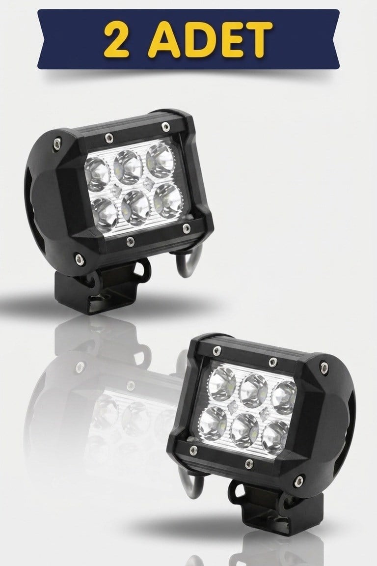 2'Lİ SIS LAMBA OFF ROAD PROJEKTOR 10-30V 6 LED CAKARLI BEYAZ