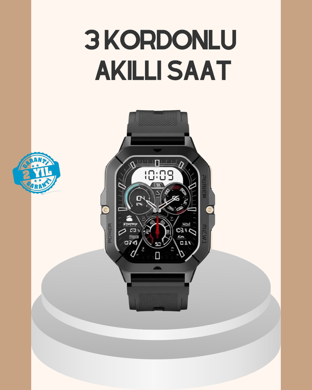 3 Kordonlu Akıllı Saat Uzun Pil Süreli
