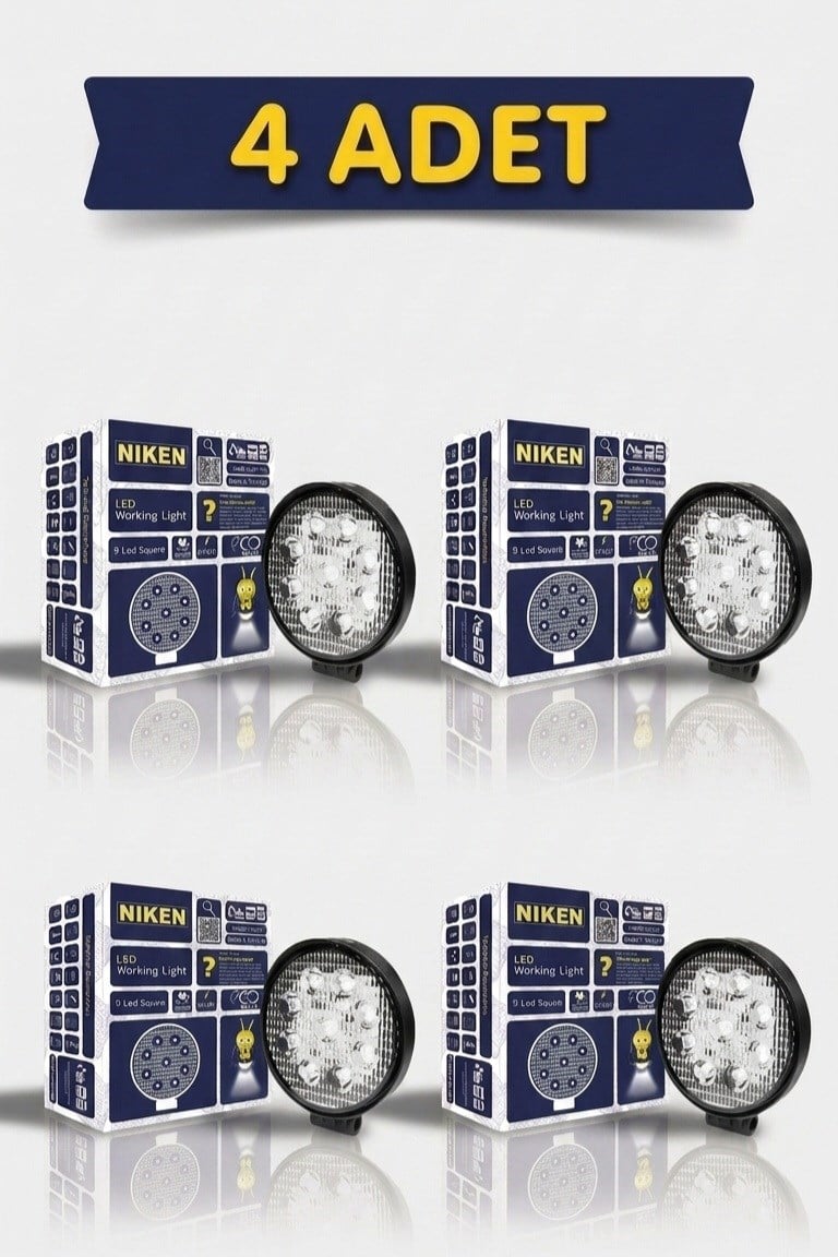 4 ADET CALISMA LAMBASI ECO YUVARLAK 9 LEDLI