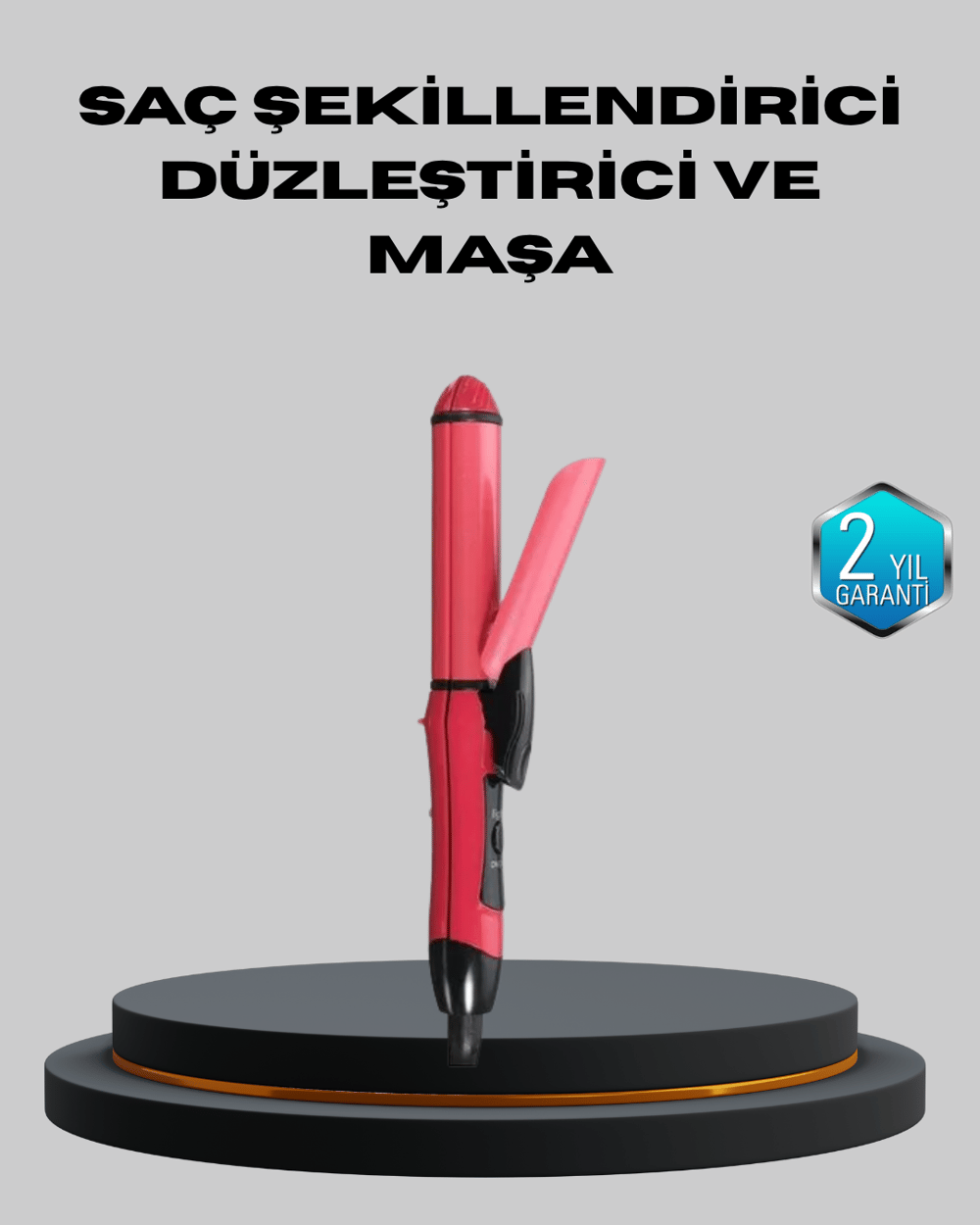 5 Kademeli Seramik Saç Düzleştirici – Düz ve Kıvırcık Mod, 26 mm Plaka, Profesyonel Saç Şekillendirme