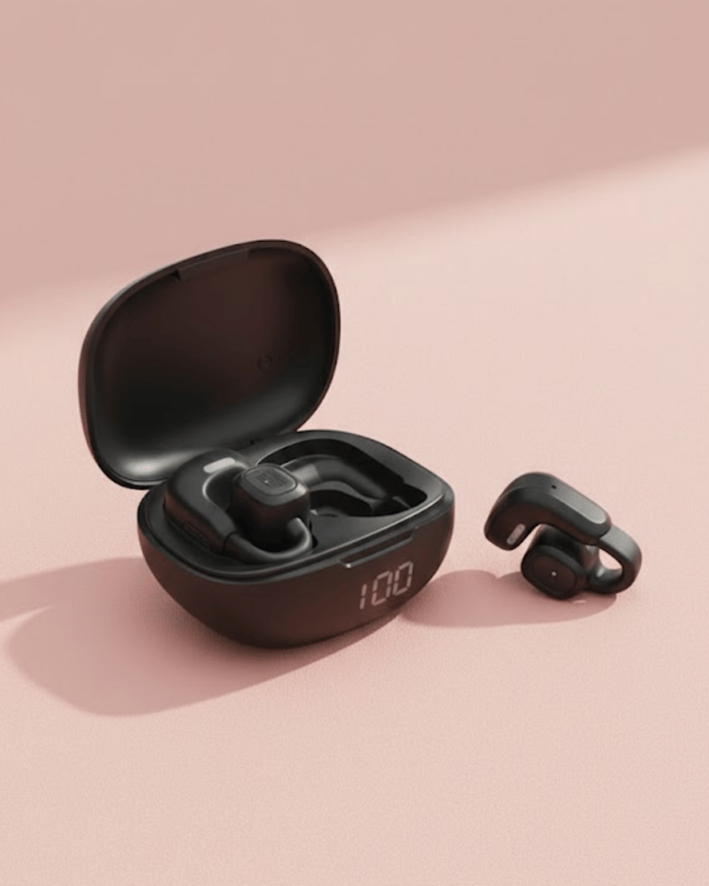 Açık Tasarım Kablosuz Bluetooth Spor Kulaklık LED Ekranlı