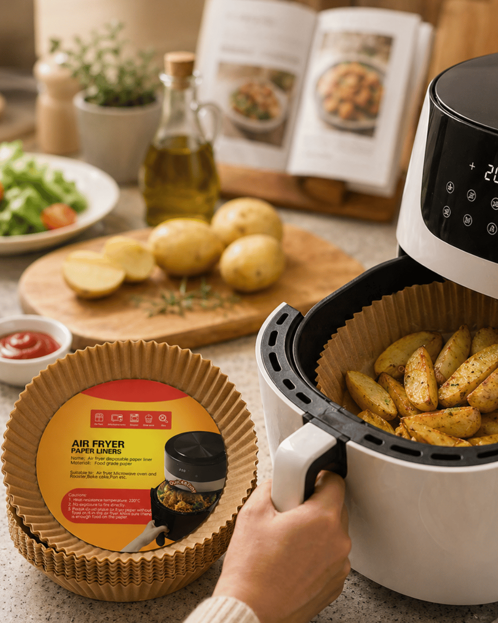 Airfryer Pişirme Kağıdı 100 Lü Yapışmaz Yağ Geçirmez Kağıt