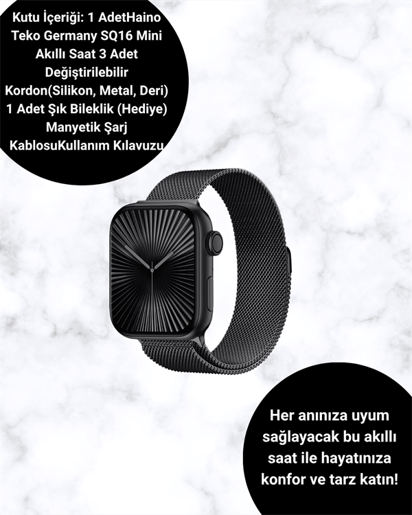 Akıllı Saat SQ-16 Mini Series 10 | Unisex Tasarım, Sağlık ve Spor Takibi