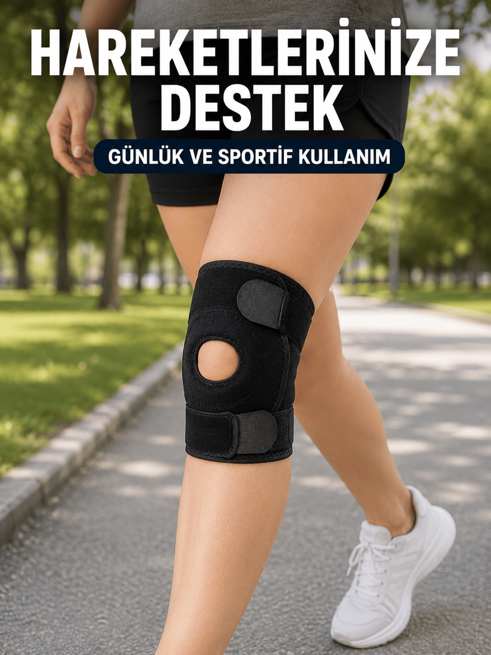 Ayarlanabilir Patella Dizlik Esnek Cırtlı Diz Kapağı Destekleyici Kısa Dizlik