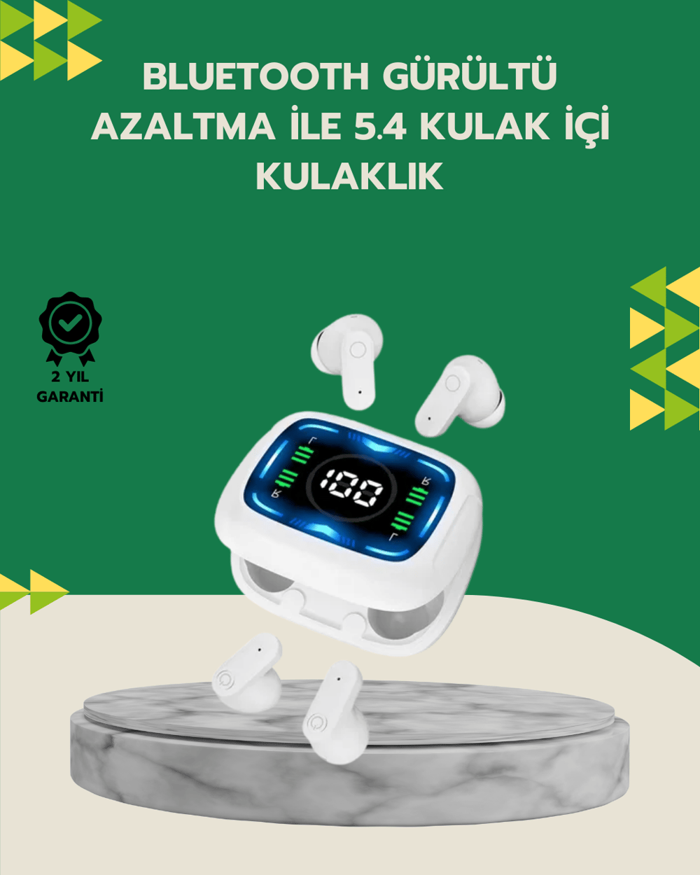 Bluetooth 5.4 Kablosuz Kulaklık Gürültü Engellemeli Uzun Pil Ömürlü