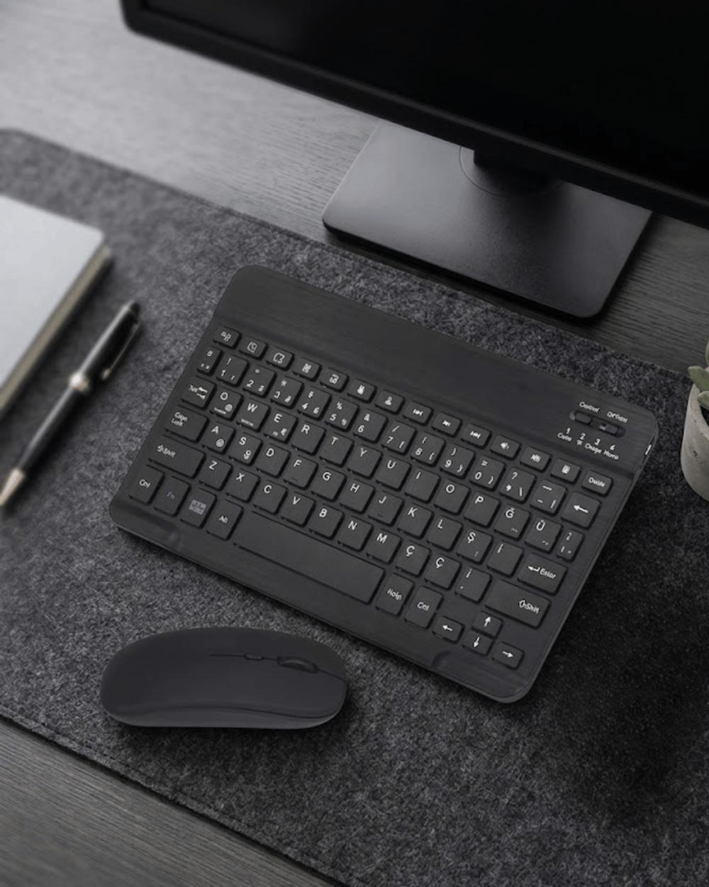 Bluetooth Klavye Mouse Seti Taşınabilir Wireless Bilgisayar Aksesuarı