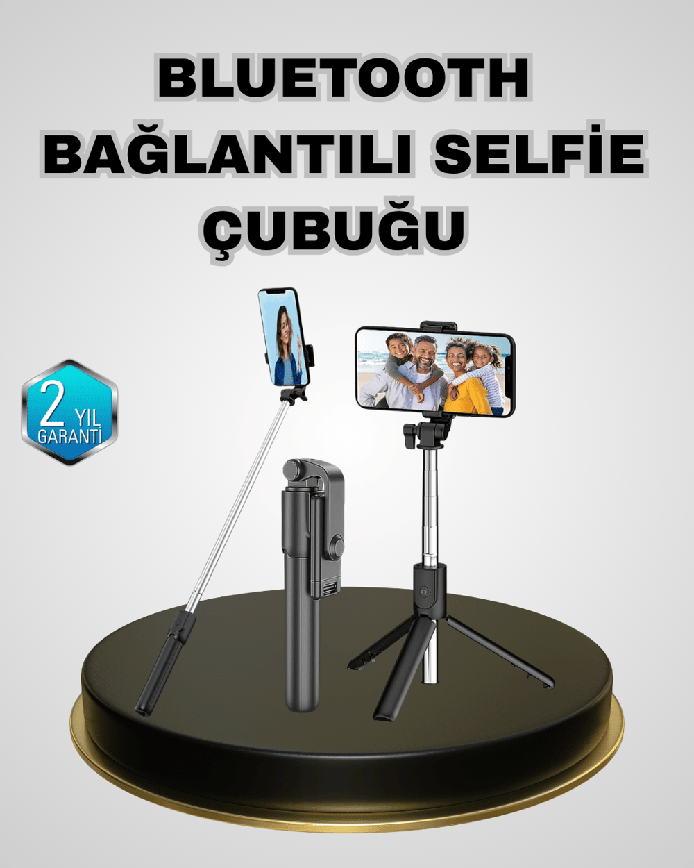 Bluetooth Selfie Çubuğu – Kablosuz, Hafif ve Yüksek Çözünürlüklü Çekim İçin