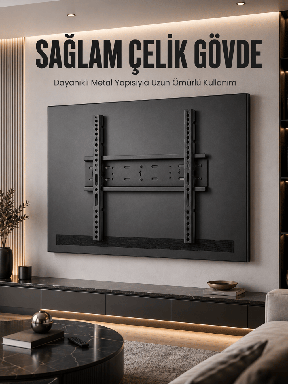 Büyük Ekran TV Duvar Askısı 50-95 İnç Dayanıklı Sabit Askı Aparatı Kolay Kurulum