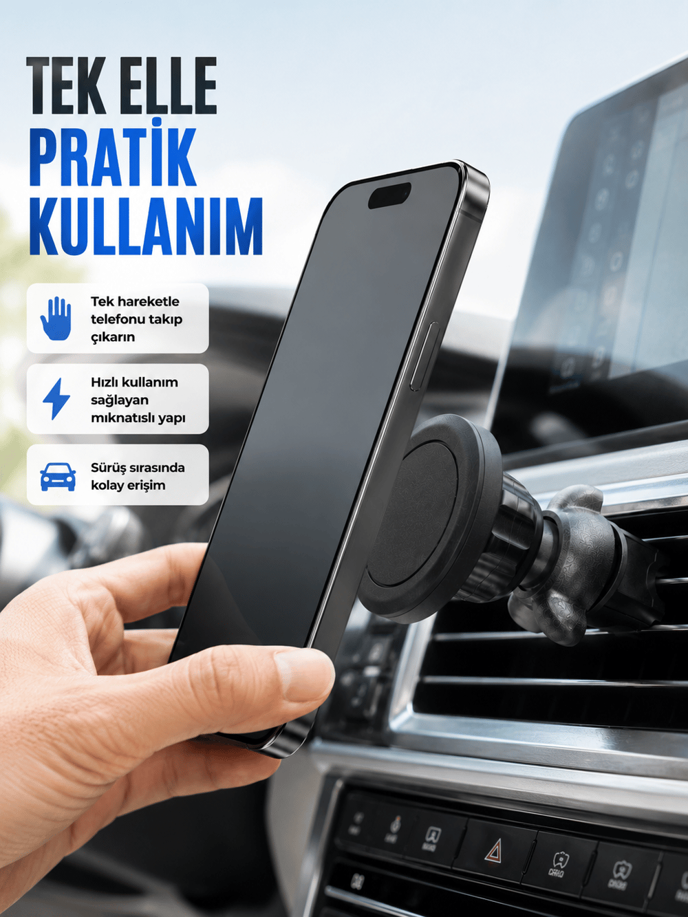 Güçlü Manyetik Araç İçi Telefon Tutucu Universal Telefon Standı
