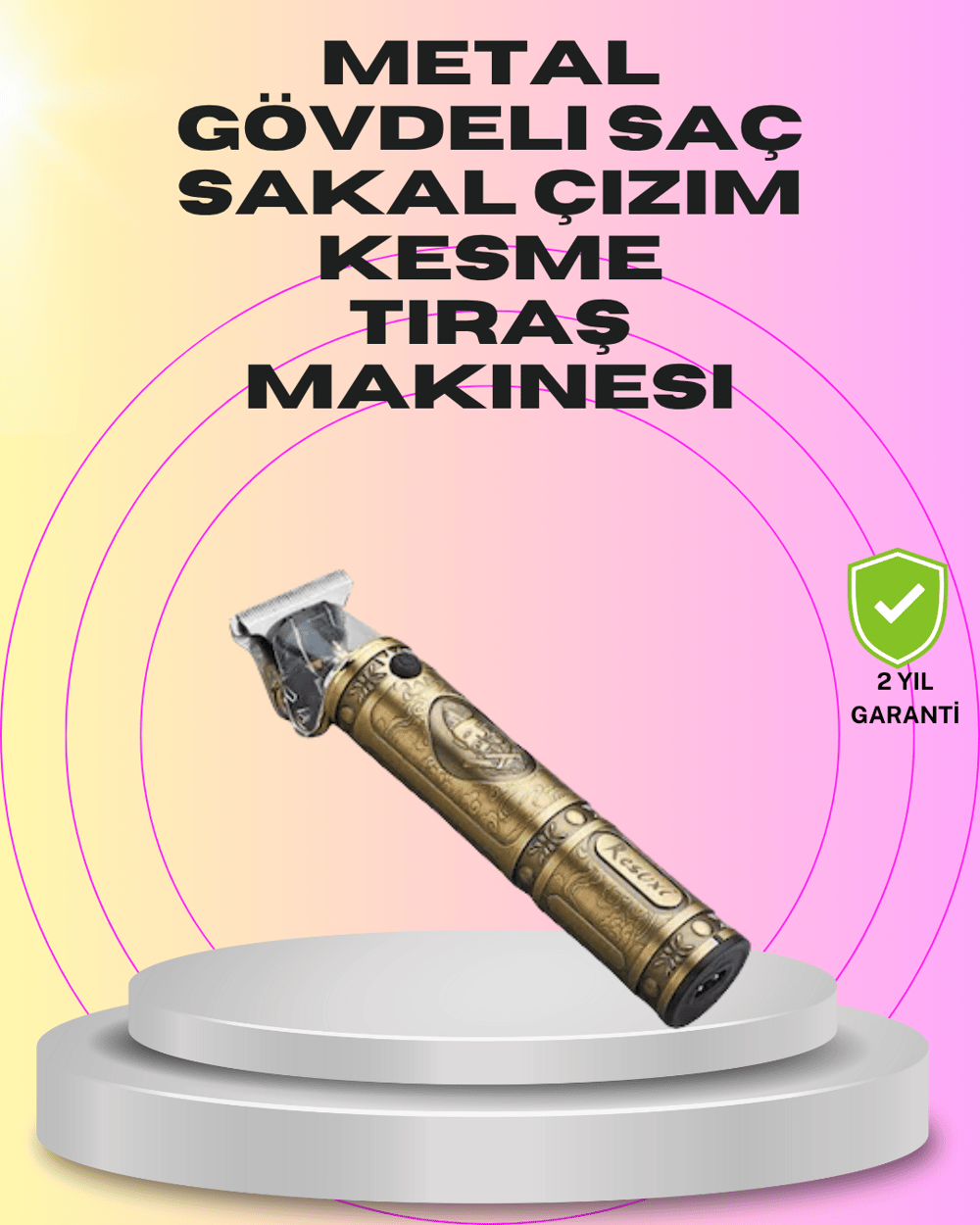 Güçlü Motorlu, 4 Kılavuz Taraklı Kompakt Saç Kesme Makinesi – Uzun Pil Ömürlü