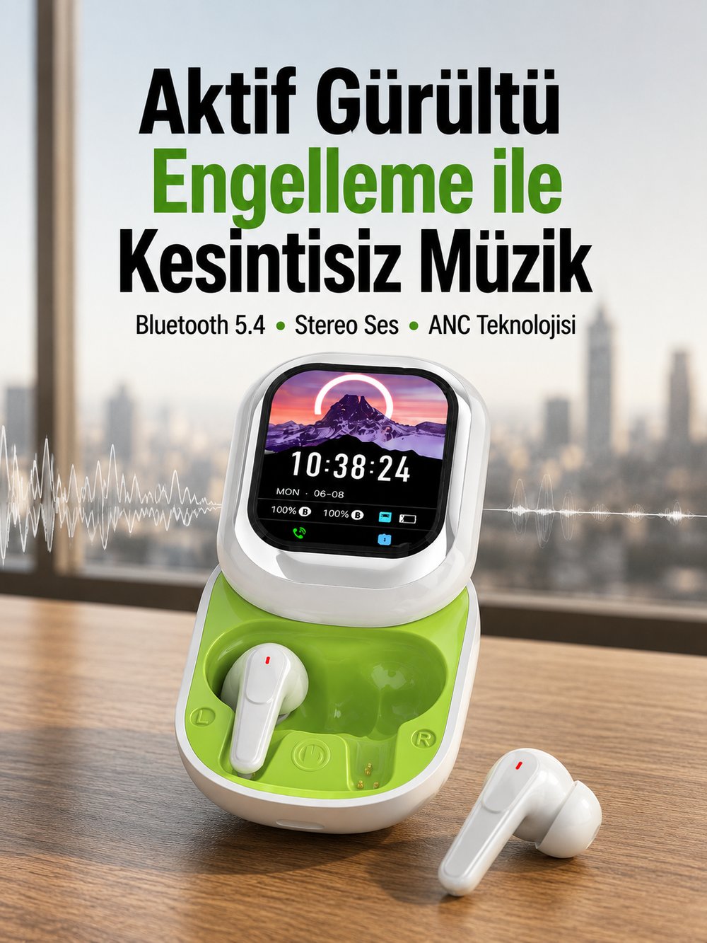 Gürültü Engelleyici Uzun Pil Ömürlü Stereo Bluetooth Kulak İçi Kulaklık
