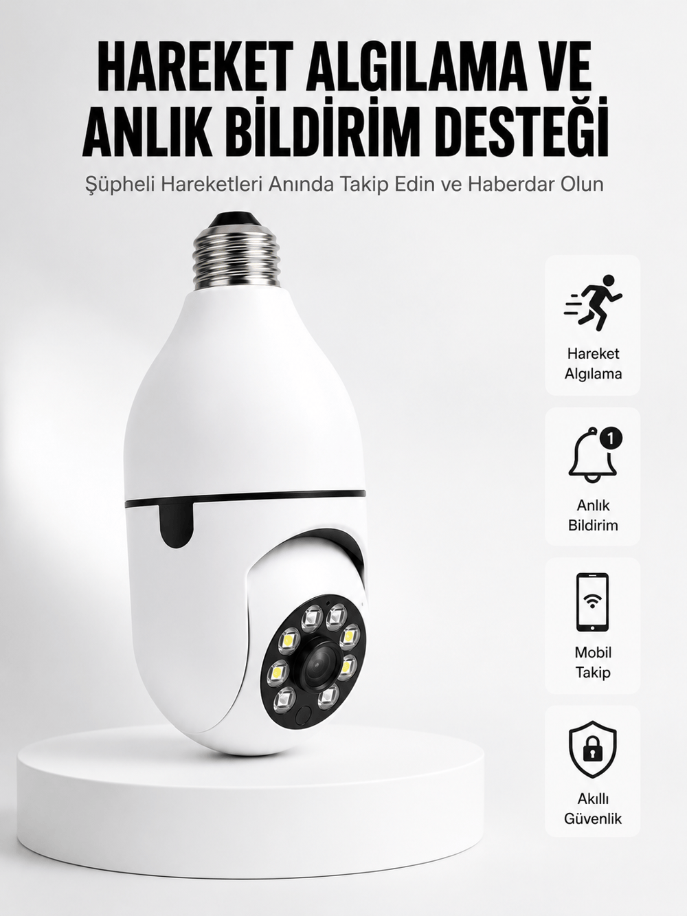 Hareket Algılamalı Kablosuz Akıllı Ev Güvenlik Kamerası Yeni Nesil