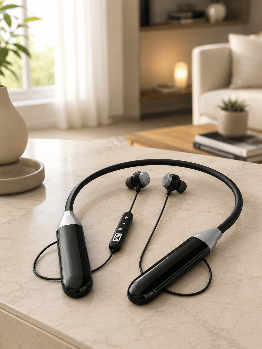 Kablosuz Bluetooth Boyun Kulaklığı Mikrofonlu Müzik Dinleme Çağrı Cevaplama Ses Kontrollü Kulak İçi Kulaklık