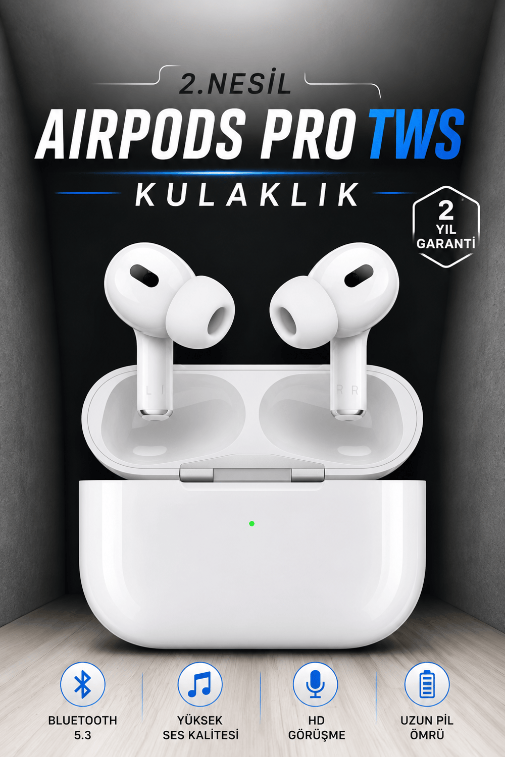 Kablosuz Bluetooth Kulaklık Gürültü Önleme, Su Geçirmez, Mikrofonlu