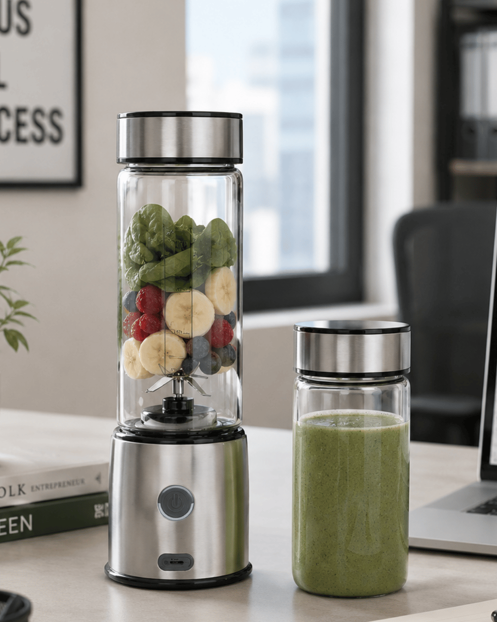Kablosuz Cam Blender Yüksek Güçlü Smoothie Meyve Sebze Blenderı