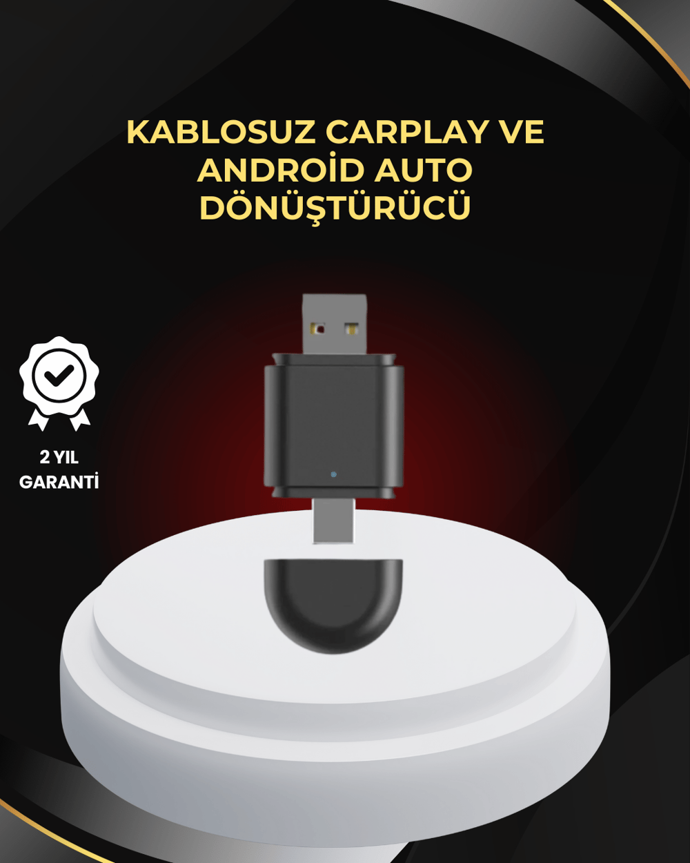 Kablosuz CarPlay ve Android Auto Dönüştürücü – USB-A & Type-C Girişli Akıllı Adaptör