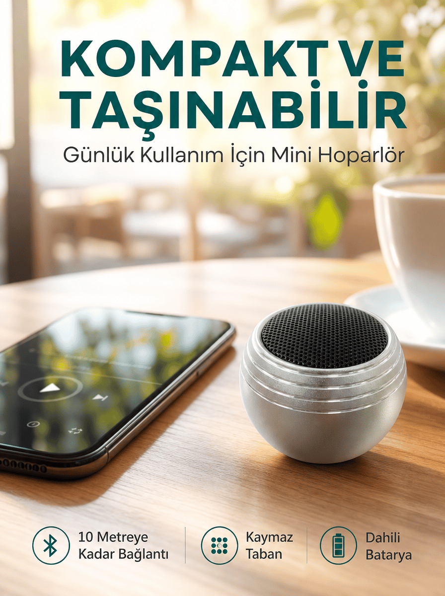 Kablosuz Mini Hoparlör Şarjlı TWS Destekli Kompakt Ses Sistemi Yeni Nesil