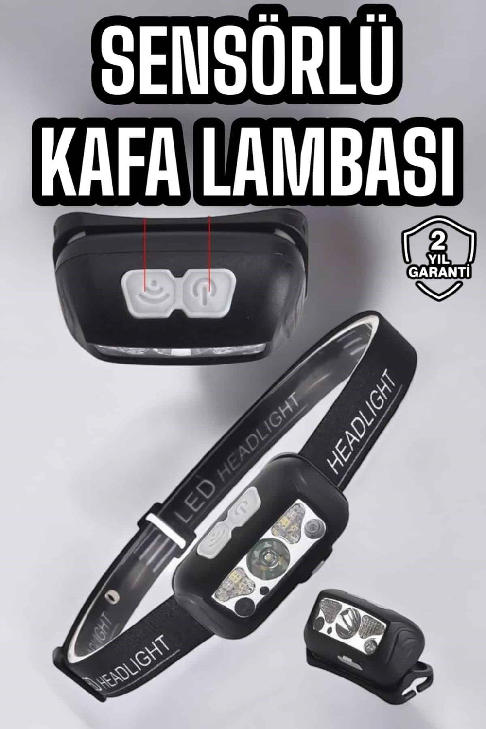 Kafa Lambası Kamp Lambası Sensörlü Şarjlı Ayarlanabilir