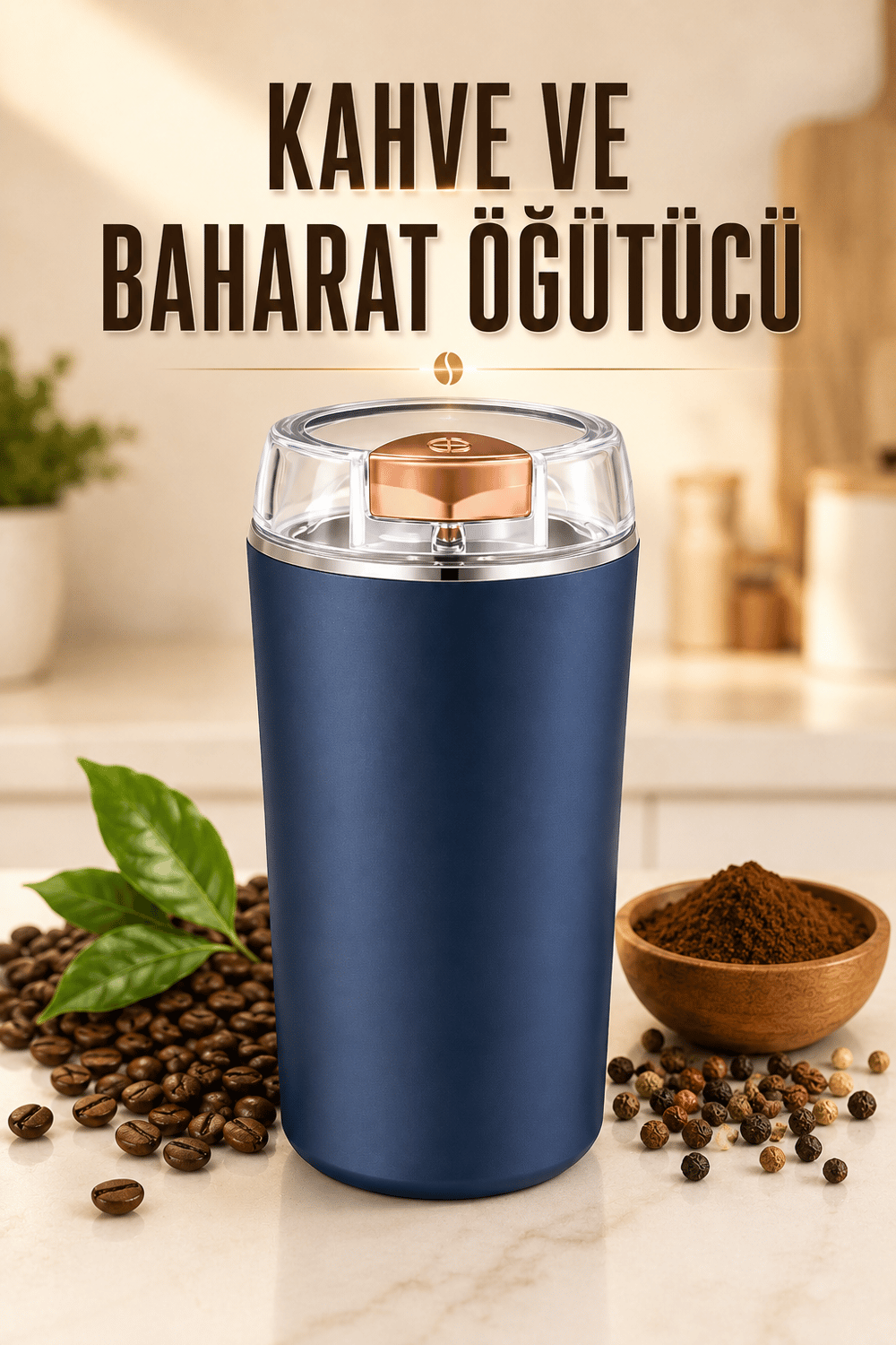 Kahve Ve Baharat Öğütücü Paslanmaz Çelik Dayanıklı Kolay Kullanım