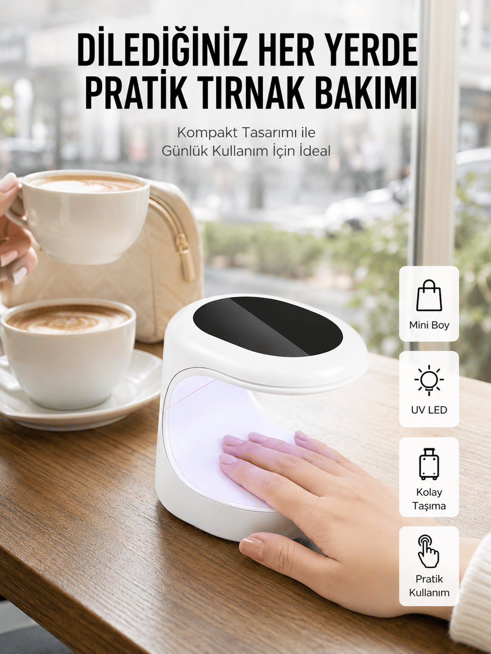 Kalıcı Oje Kurutucu UV Led Teknolojisi Taşınabilir Mini Tırnak Kurutucu