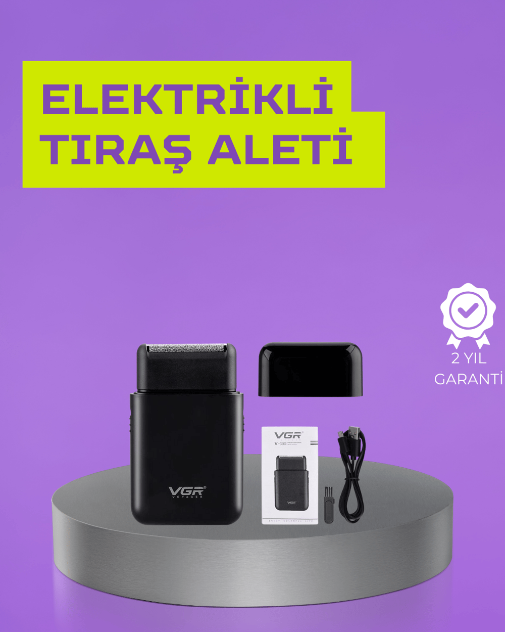 Kart Tasarımlı Şarjlı Tıraş Makinesi | 2 Başlıklı Hassas Kesim