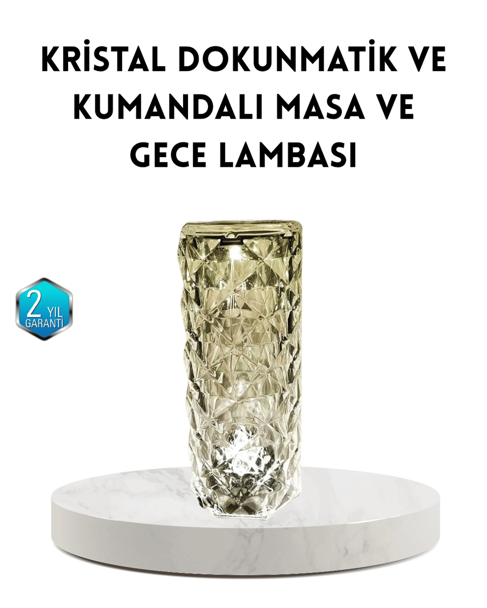Kristal RGB LED Masa Lambası – Renkli Kumandalı Işık, Dekoratif ve Enerji Tasarruflu