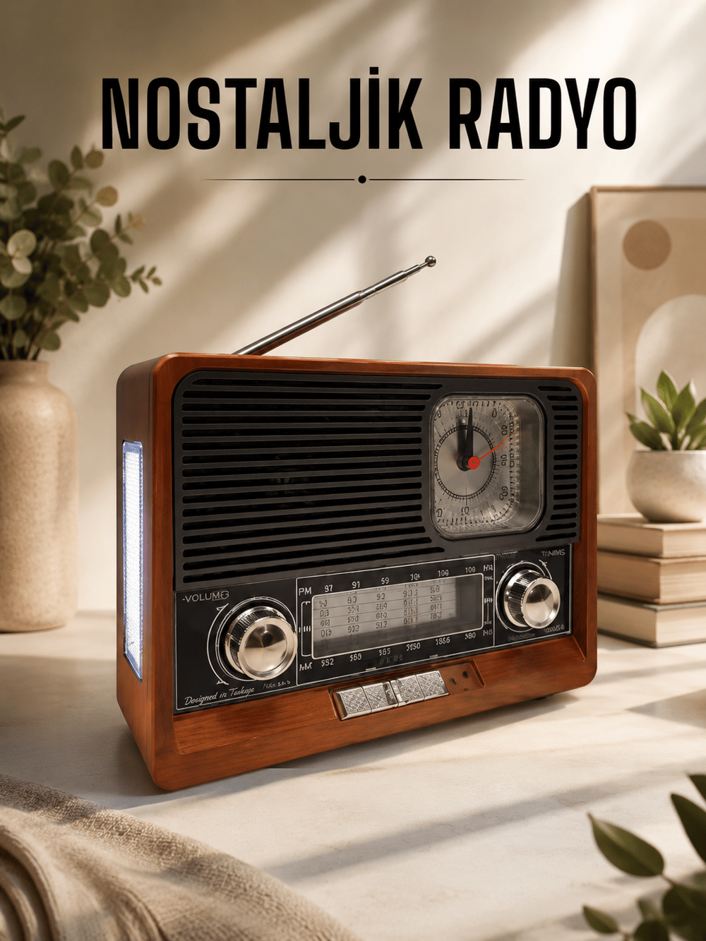 Nostaljik Radyo USB,AUX Ve SD Kart Girişli Bluetooth Bağlantılı