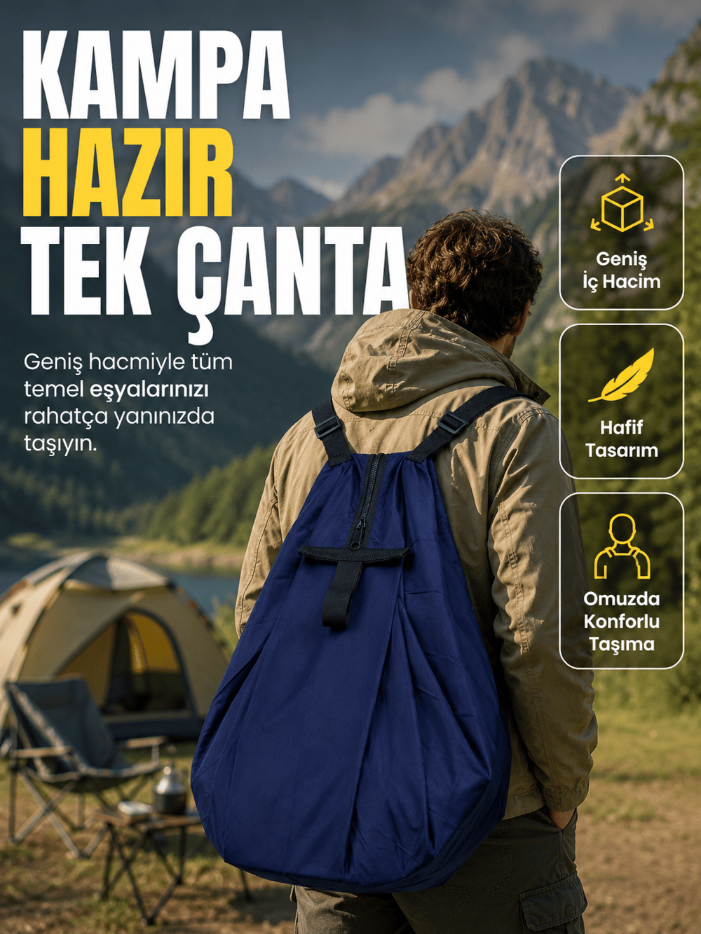 Okul İş Seyahat Kamp ve Günlük Kullanım İçin Çok Amaçlı Taşıma Çantası