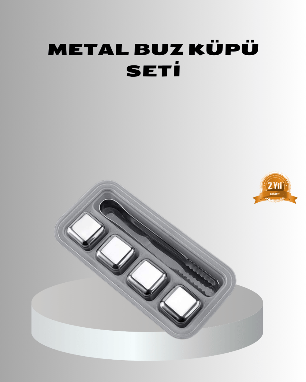 Paslanmaz Metal Buz Küpleri Seti Klipsli Sulandırmadan Soğutma Özellikli