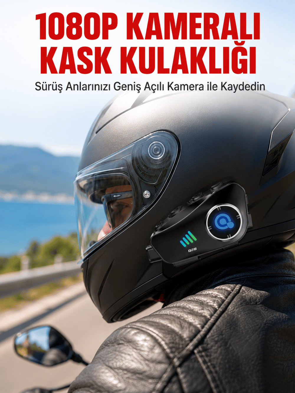Q28 Bluetooth Kask Kulaklık 1080P Kamera Su Geçirmez Motosiklet Interkom Yeni Nesil