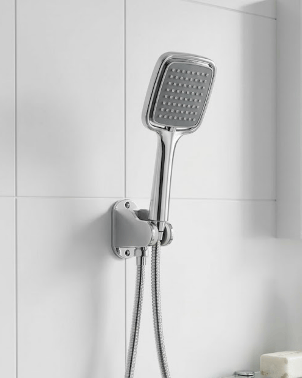 Siyah Duş Seti El Duşu Başlığı Spiral Hortum ve Duvar Askısı Banyo Duş Seti