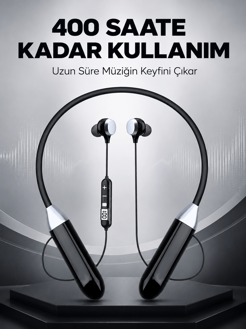 Spor İçin Bluetooth Boyun Kulaklığı Mikrofonlu Kablosuz Kulak İçi Müzik ve Telefon Kulaklığı