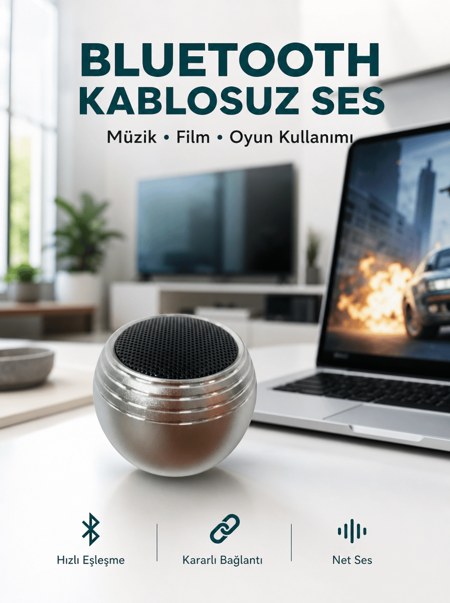 Taşınabilir Bluetooth Hoparlör Yüksek Ses Kaliteli Mini Tasarım Yeni Nesil