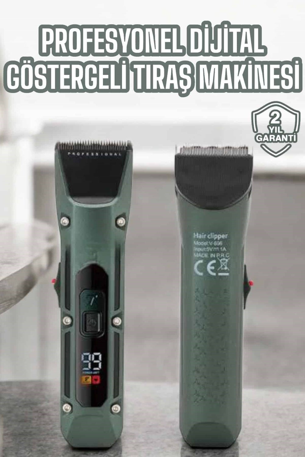 Tıraş Makinesi Dijital Göstergeli Turbo Motor Paslanmaz Çelik
