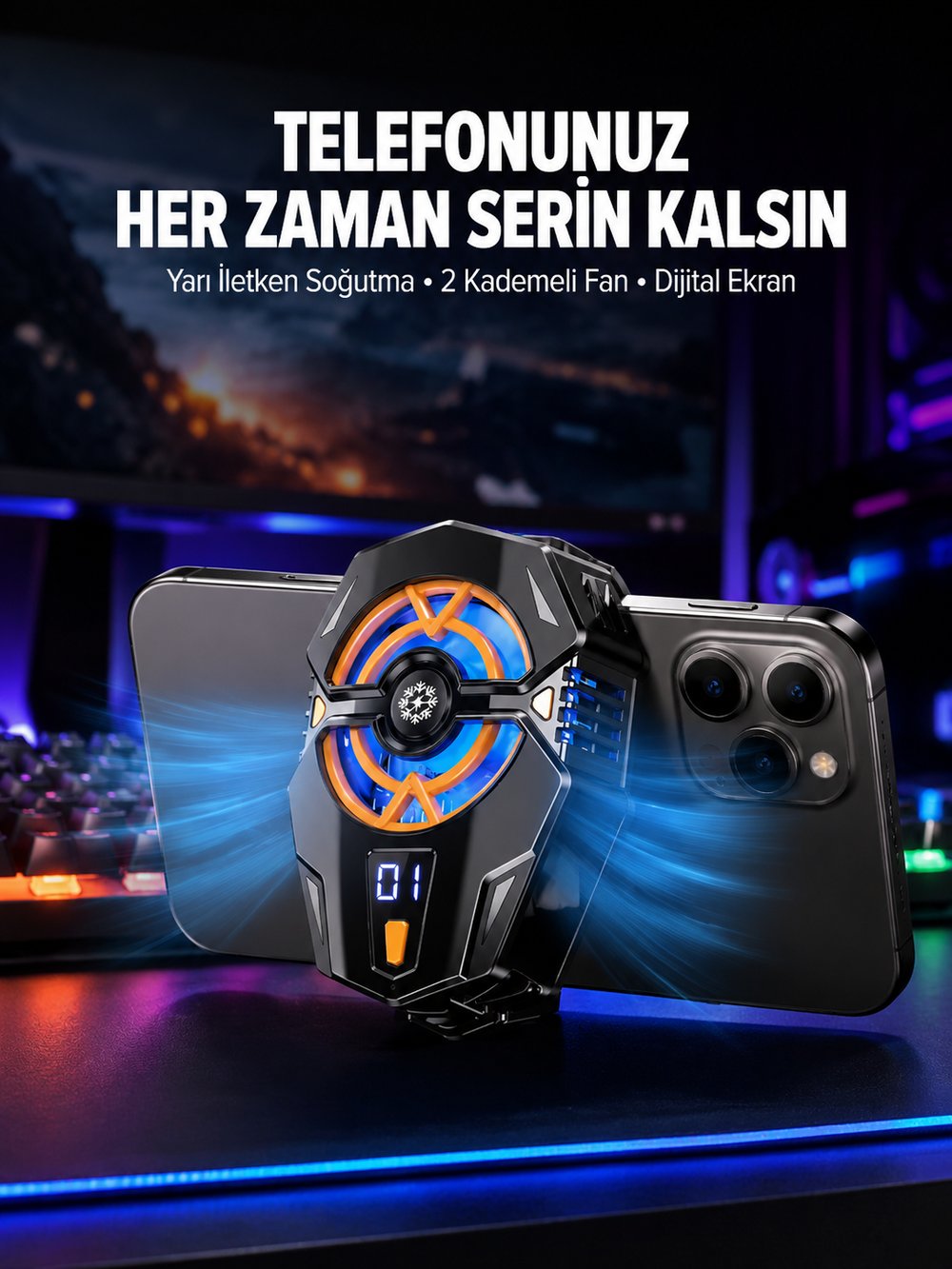 Yarı İletken Cep Telefonu Radyatörü 2 Hız Kademeli Dijital Ekranlı