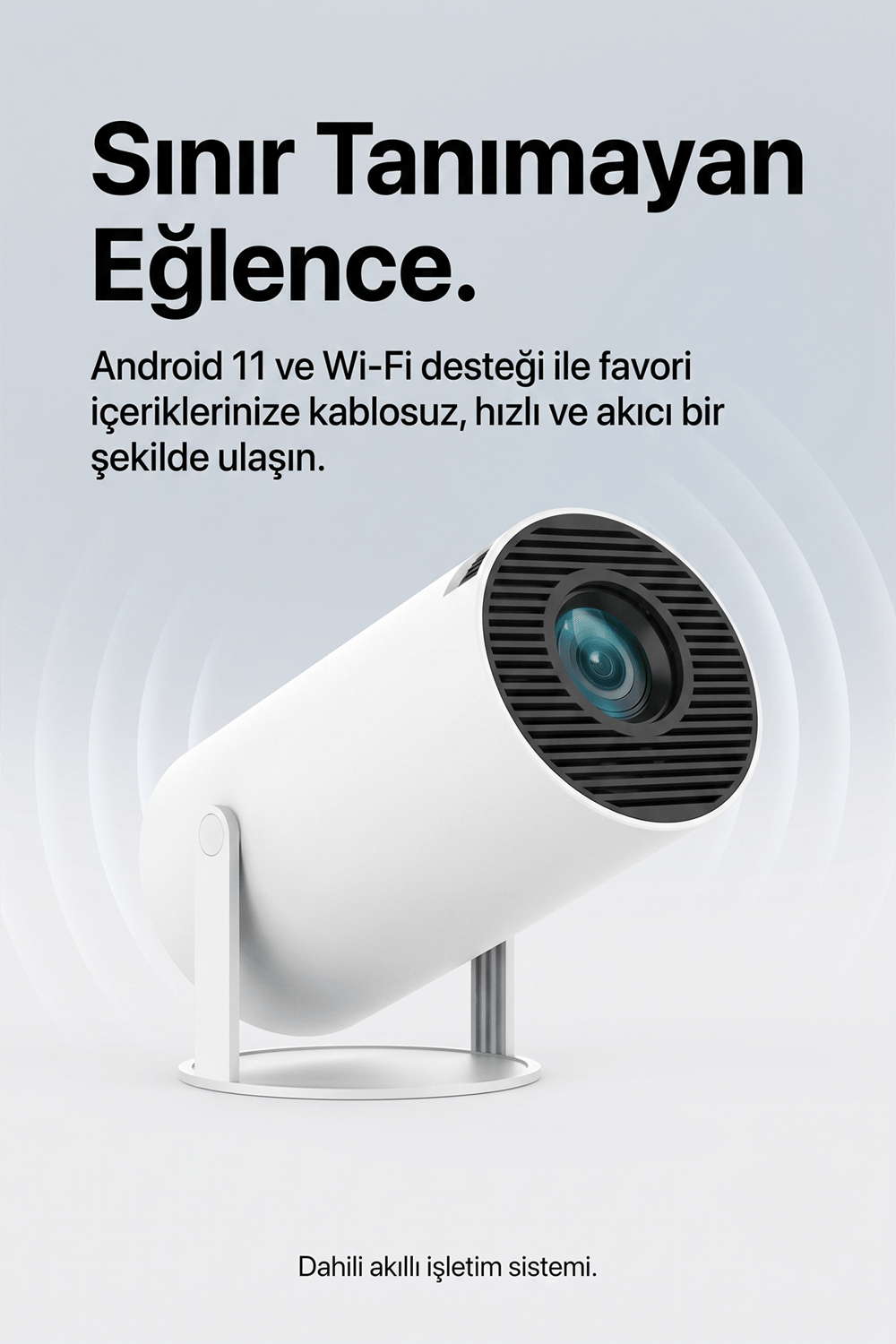 HY300 Mini Projeksiyon 4K Destekli – Android WiFi Bluetooth