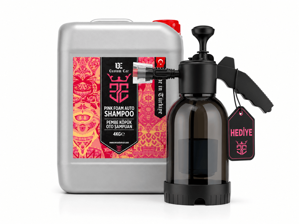EE CUSTOM CAR PEMBE KÖPÜK OTO ŞAMPUANI PINK FOAM 4 KG+KÖPÜK YAPICI POMPA 2 LİTRE (POMPA HEDİYE)