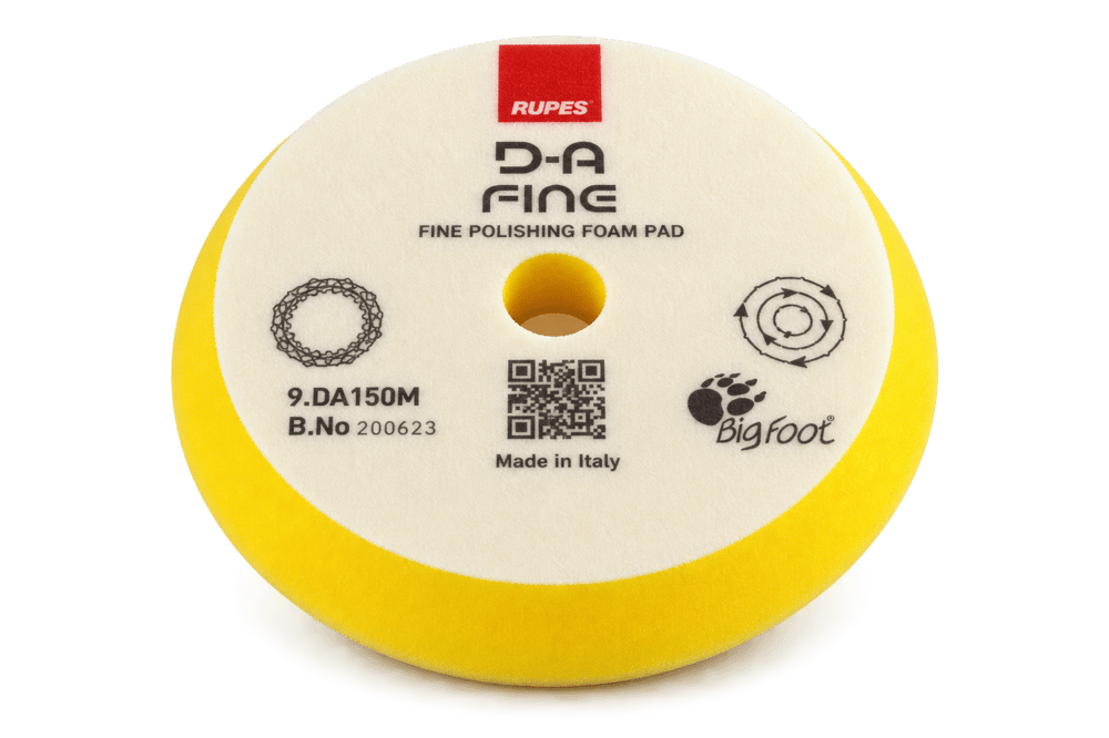 RUPES 9.DA150M, DUAL ACTİON (ORBİTAL) POLİSAJ MAKİNELERİ İÇİN TASARLANMIŞ SARI RENKLİ, ORTA KESİM VE YÜKSEK PARLAKLIK SAĞLAYAN 130/150 MM CİLA SÜNGERİ