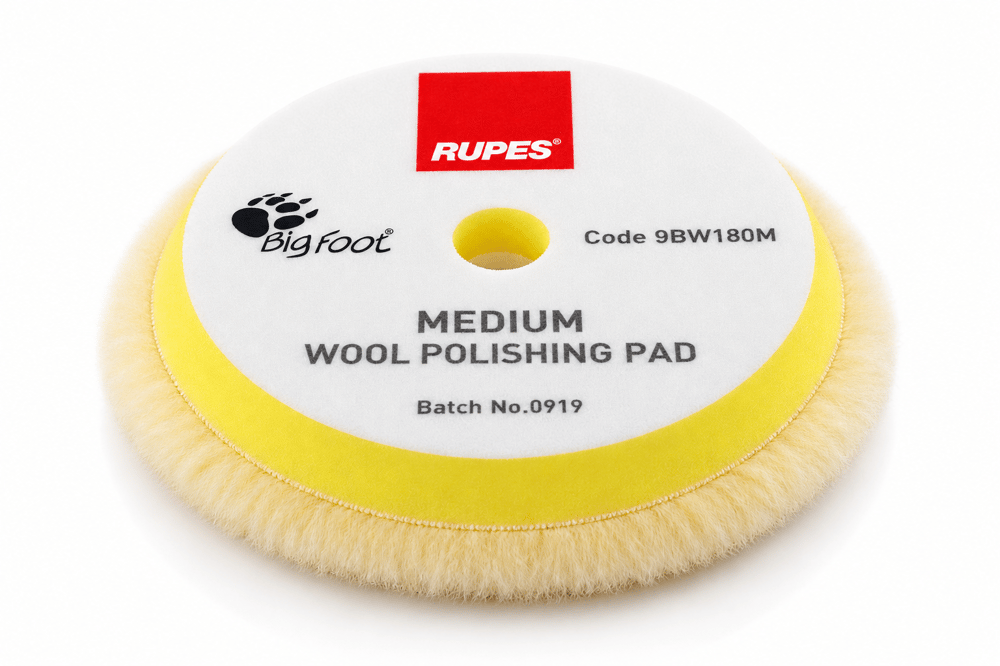 RUPES 9.BW180M, ORTA SEVİYE KESİM VE KUSUR GİDERME İÇİN SARI YÜN POLİSAJ KEÇESİ