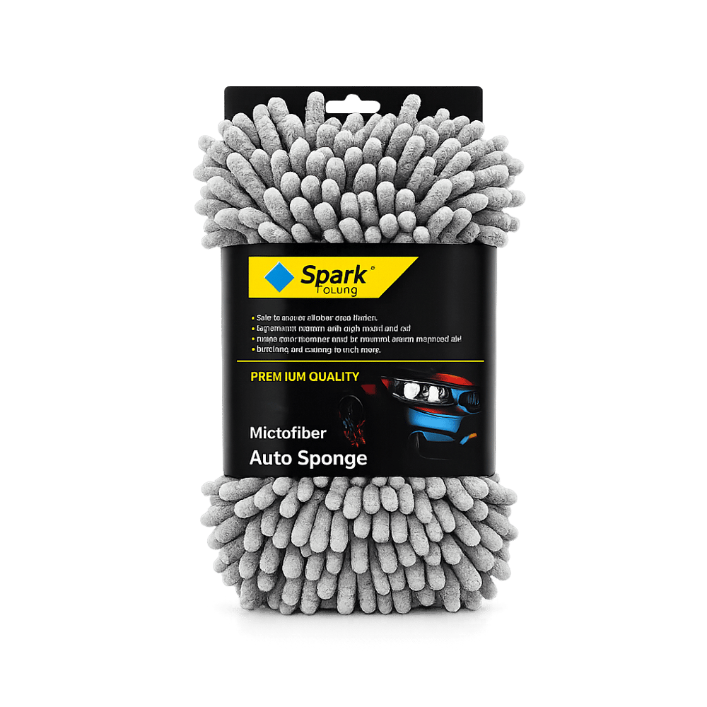 SPARK 7040 MİKROFİBER OTO TEMİZLİK & YIKAMA SÜNGERİ (8X23 cm) GRİ