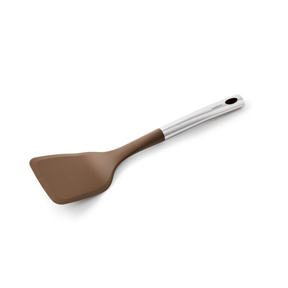 Chromatica Paslanmaz Çelik PBT Kahverengi Düz Spatula 34,5 cm