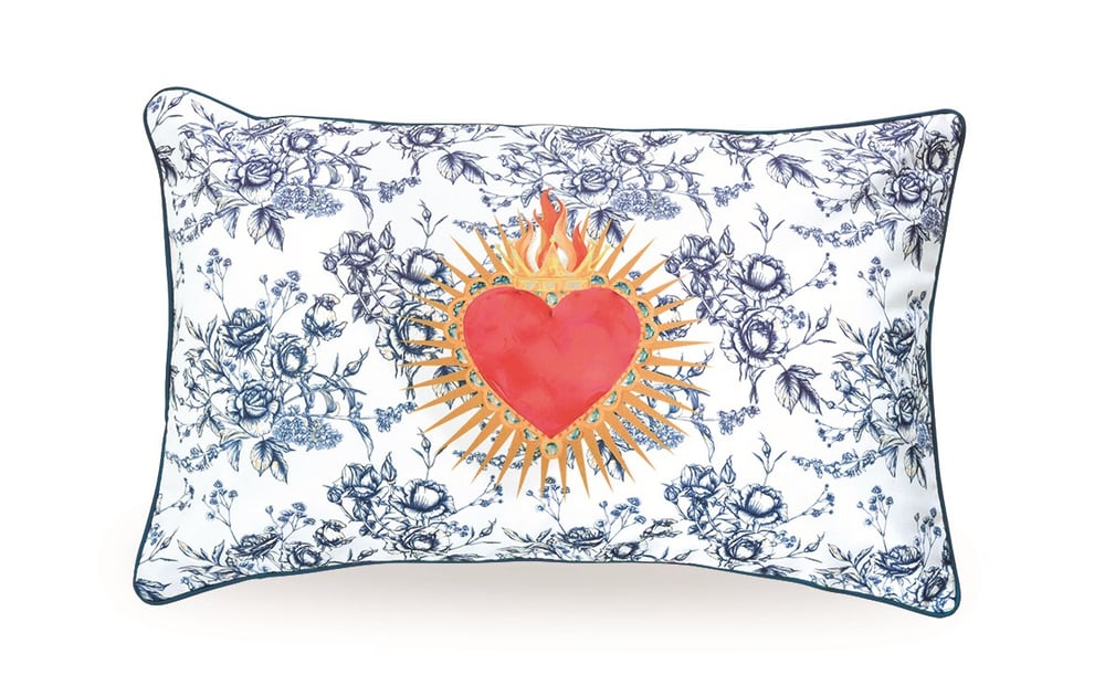 ICONS - HEART (Kalp) serisi, şeffaf poşette (polybag), polyester kırlent/minder 50 x 30 cm