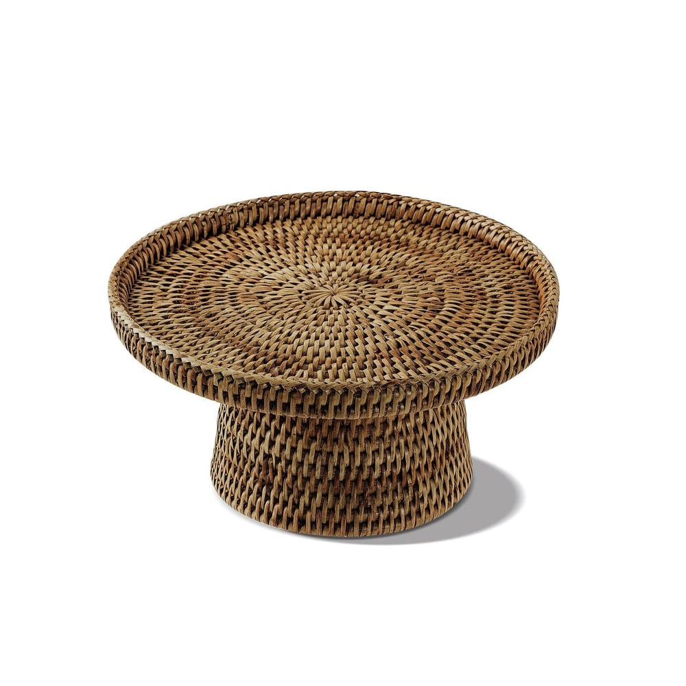 Radici Rattan Bal Kahvesi, Ayaklı Pasta Standı Çap: 30 cm Yükseklik: 14 cm