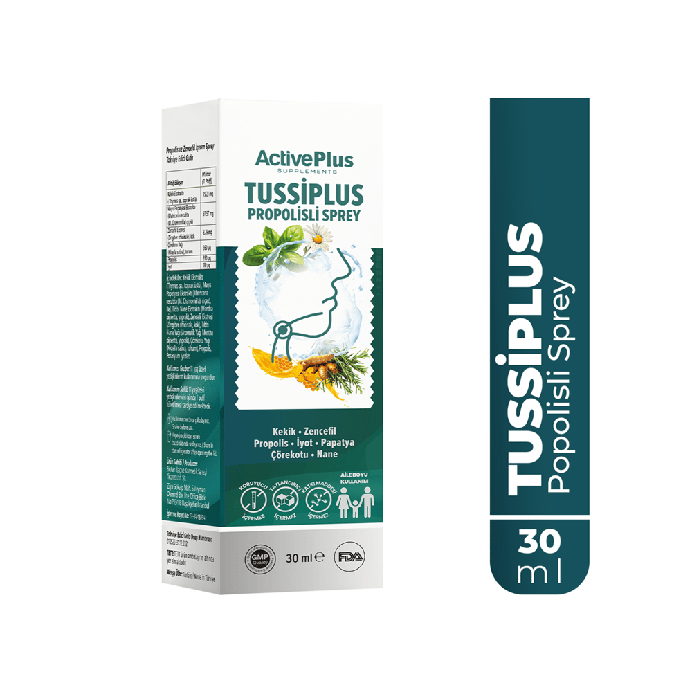 ActivePlus Tussiplus Propolisli Boğaz Spreyi 30ml