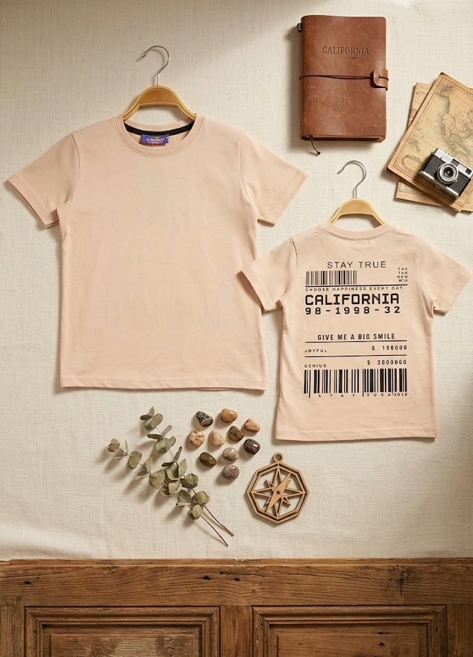 Arka California Baskılı Erkek Çocuk T-shirt