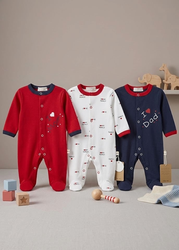 Bebek Çıtçıtlı Patikli Tulum 3'lü Set